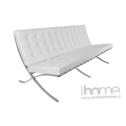 Sofa trzyosobowa BARCELONA biała eko skóra - inspirowana BARCELONA