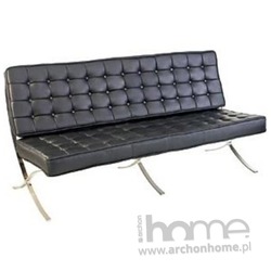 Sofa trzyosobowa BARCELONA czarna eko skóra - inspirowana BARCELONA