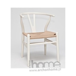 Krzesło Wicker białe - inspirowane Wishbone