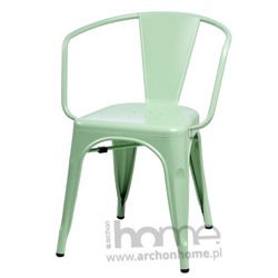 Krzesło Paris Arms zielone - inspirowany Tolix