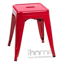 Stołek Paris czerwony - inspirowany Tolix