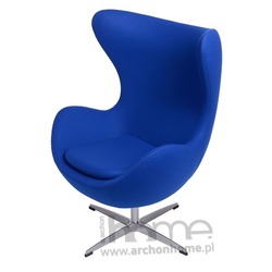 Fotel Jajo niebieski kaszmir  - inspirowany Egg